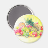 Glückliche Früchte Magnet (Vorderseite/Rückseite)