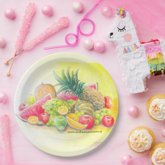 Glückliche Früchte Pappteller (Party)