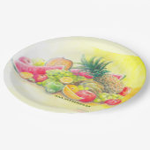 Glückliche Früchte Pappteller (Schrägansicht)