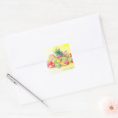 Glückliche Früchte Quadratischer Aufkleber (Umschlag)