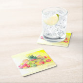 Glückliche Früchte Rechteckiger Pappuntersetzer (Vor Ort)