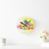 Glückliche Früchte    Runde Wanduhr (Zuhause)