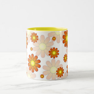 Glückliche Frühjahr-Blumen-Tasse Zweifarbige Tasse