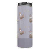 Glückliche Füchse auf grau Thermosbecher (Rückseite)