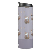 Glückliche Füchse auf grau Thermosbecher (Nach rechts gedreht)