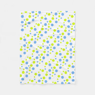 Glückliche Funky Gelbe Blaue Blasen Fleecedecke