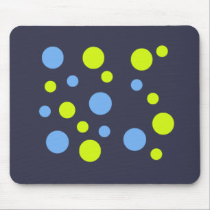 Glückliche Funky Gelbe Blaue Blasen Mousepad