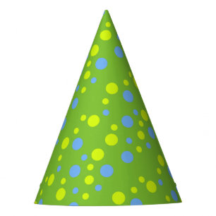 Glückliche Funky Gelbe Blaue Blasen Partyhütchen