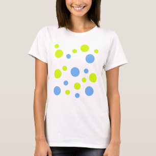 Glückliche Funky Gelbe Blaue Blasen T-Shirt