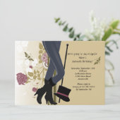 Glückliche Füße Einladungs- Einladung (Stehend Vorderseite)