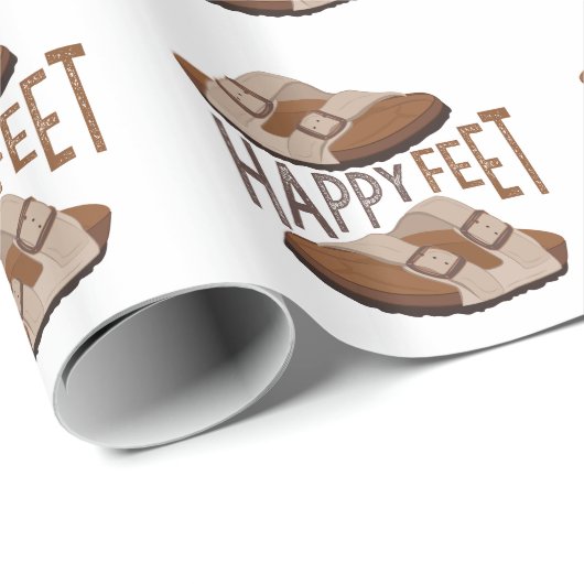 Glückliche Füße Geschenkpapier (Rolleneckpunkt)