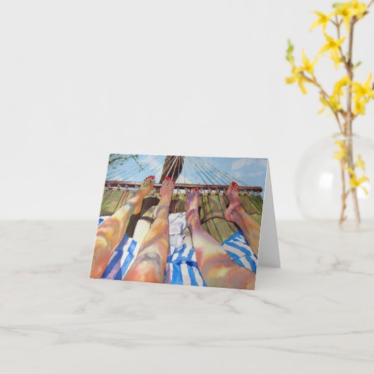 Glückliche Füße Karte (Gelbe Blume)