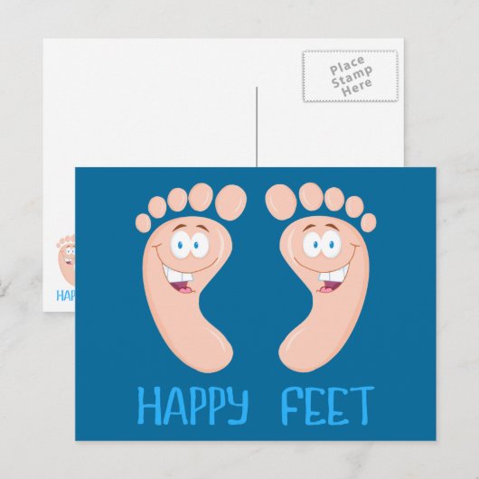 glückliche Füße Postkarte (Vorne/Hinten)