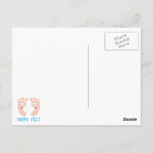 glückliche Füße Postkarte (Rückseite)