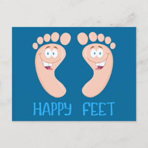 glückliche Füße Postkarte