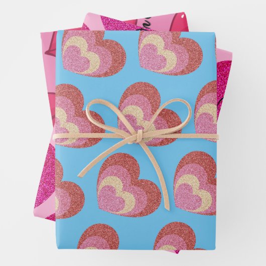 Glückliche Galantinen und Valentinstag Geschenkpapier Set (Beispiel)