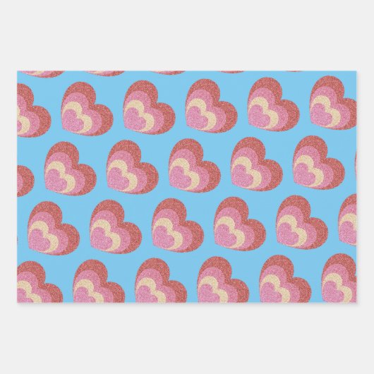 Glückliche Galantinen und Valentinstag Geschenkpapier Set (Vorderseite)