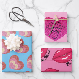 Glückliche Galantinen und Valentinstag Geschenkpapier Set
