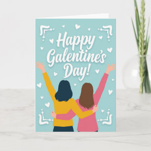 Glückliche Galentines-Beste-Freundinnen-Karte Karte