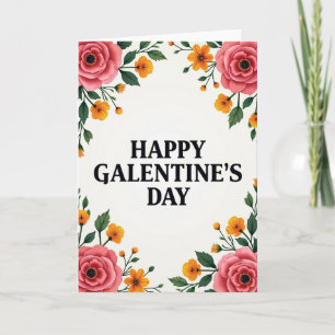Glückliche Galentines-Blumenkarte Karte