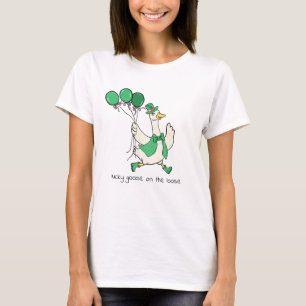 Glückliche Gans auf freiem Fuß St. Patrick's Day T-Shirt