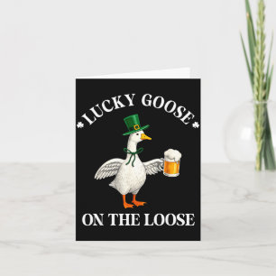 Glückliche Gans auf freiem Fuß St. Patricks Tag Ir Karte