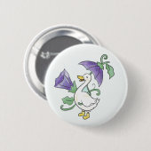 Glückliche Gans in Regenstiefeln! Button (Vorne & Hinten)