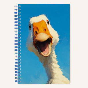 Glückliche Gans unter blauem Himmel Notizblock