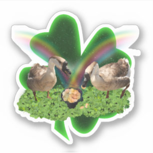 Glückliche Gänse St. Patrick's Day Aufkleber