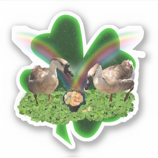 Glückliche Gänse St. Patrick's Day Aufkleber (Vorderseite)