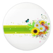 Glückliche Gänseblümchen Keramikknauf (Vorderseite)