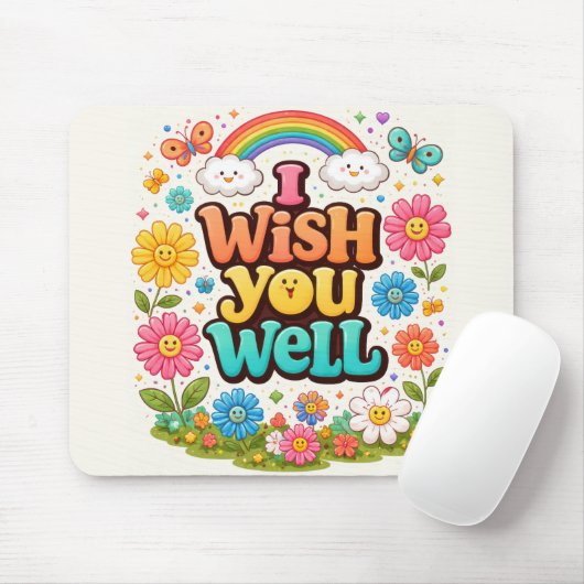 Glückliche Gänseblümchen und Regenbogen Mousepad (Mit Mouse)