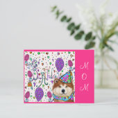 GLÜCKLICHE GEBURTSTAG-MAMA POSTKARTE (Stehend Vorderseite)