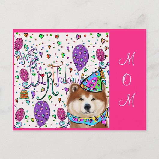 GLÜCKLICHE GEBURTSTAG-MAMA POSTKARTE (Vorderseite)