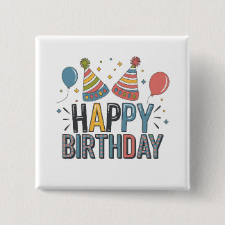Glückliche Geburtstags-Partyhüte Button