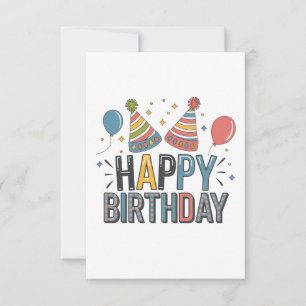 Glückliche Geburtstags-Partyhüte RSVP Karte
