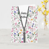 Glückliche Geburtstags-Wildblumen mit Zipper Karte (Gelbe Blume)