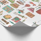 Glückliche Geburtstagsbüroelemente in der Skizze D Geschenkpapier (Ecke)