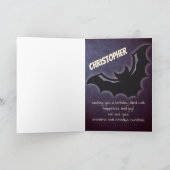 Glückliche Geburtstagsfeier Halloween Bat Celebrat Karte (Innenseite)