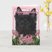 Glückliche Geburtstagsfeier Mama - Cairn - Black - Karte (Gelbe Blume)