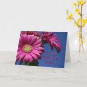 Glückliche Geburtstagsfeier Mama - Rosa Gerbera Karte (Gelbe Blume)
