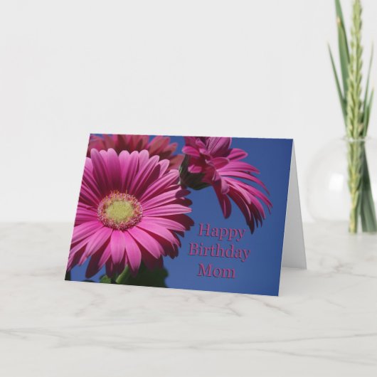 Glückliche Geburtstagsfeier Mama - Rosa Gerbera Karte (Vorderseite)
