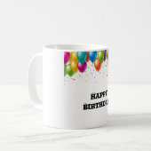 "Glückliche Geburtstagsfeier Tasse (Vorderseite Links)