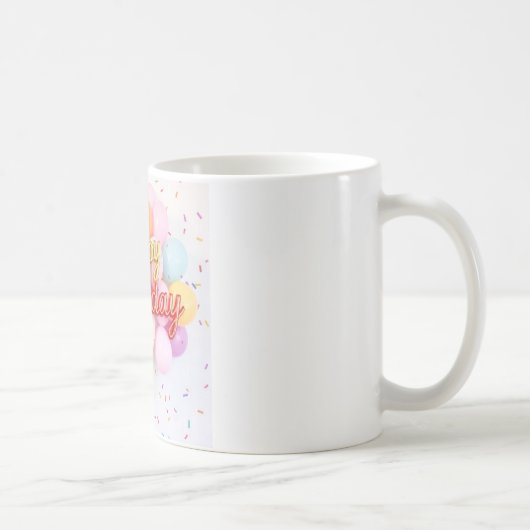 "Glückliche Geburtstagsfeier Tasse" Kaffeetasse (Rechts)