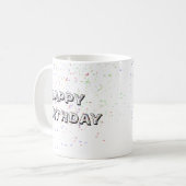 "Glückliche Geburtstagsfeier Tasse" Kaffeetasse (Vorderseite Links)