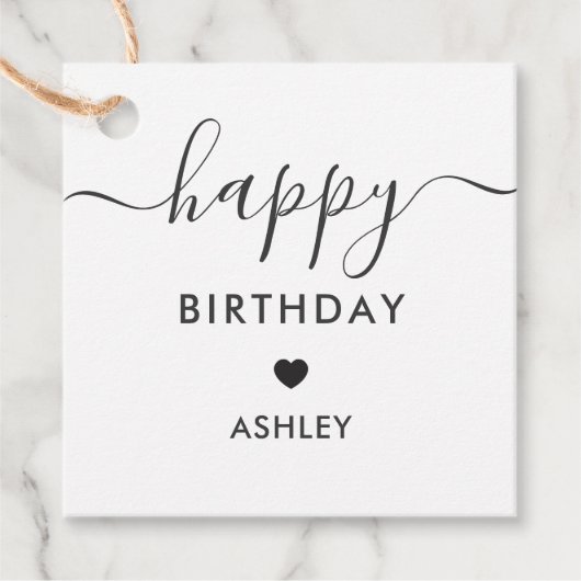 Glückliche Geburtstagsgeschenke, Geburtstagsmarken Geschenkanhänger (Vorderseite)