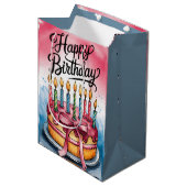 Glückliche Geburtstagsgeschenke Mittlere Geschenktüte (Vorderseite Schrägansicht)