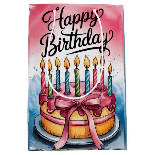 Glückliche Geburtstagsgeschenke Mittlere Geschenktüte (Vorderseite)