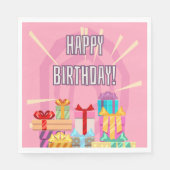 Glückliche Geburtstagsgeschenke über Rosa Napkins Serviette (Vorderseite)