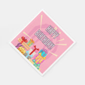 Glückliche Geburtstagsgeschenke über Rosa Napkins Serviette (Ecke)